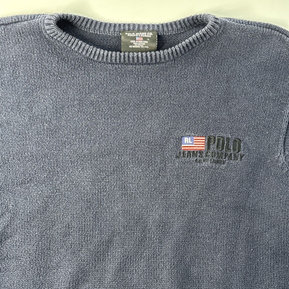 Polo Ralph Lauren Other - Polo Ralph Lauren | Navy Blue American Flag Sweater | 100% Cotton | Large